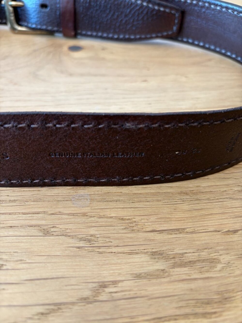 John Varvatos Brown Genuine Italian Leather Belt Size 32/80, Excellent Condition - Picture 5 of 5